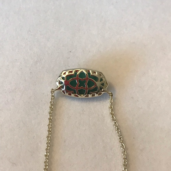 Kendra Scott Elisa Cat's Eye Emerald Green Pendant necklace Gold Plated - Picture 4 of 7